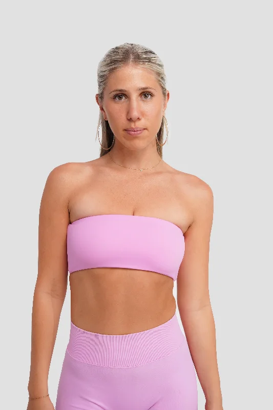 low impact breathable women sport braBANDEAU - BUBBLEGUM PINK