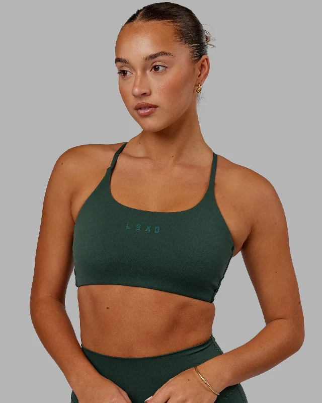 printed women sport bra with floral patternsTwist Sports Bra - Vital Green